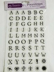 NEW Lot 4 Pkgs Sonnets Poemstones Sharon Soneff Alphabet Letters Black Greens -F