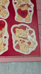 Vintage American Greeting Stickers Teddy Bears Valentine’s Day 1 Sheet