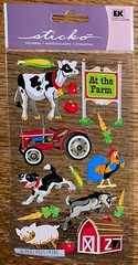 STICKO At The Farm Animals TRACTOR Barn Cow Chicken Pig Dog Goat Corn Carrot