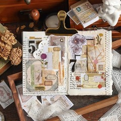 PRSTINCOL 6 Sets 300 Pcs Washi Stickers Small, Vintage Book
