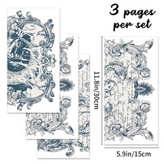 BEUNITONE 3 Sheet Mermaid Rub on Transfers for 6 inches x 12 inches, Colorful