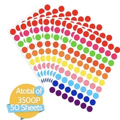 3500 Pieces Dot Stickers, 3/4 Inch Color Coding Labels, 10 Color Circle Price St