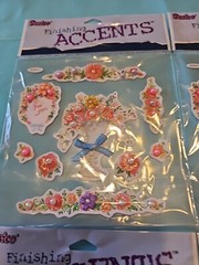 Darice Finishing Accents Stickers 3-D Glitter Wedding Floral 2003