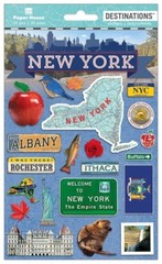 Crafts Stickers Dimensional New York State Albany Rochester Apple Otter Bird