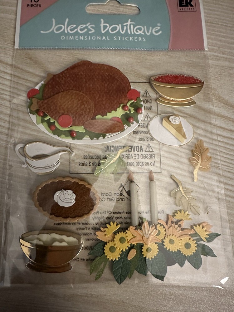 Jolee’s Boutique Thanksgiving Feast Dinner Turkey Sticker Scrapbooking Crafts