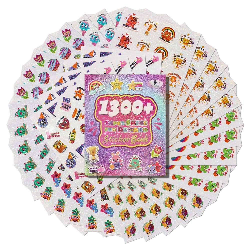 1300+ Teacher Stickers for Students, Holographic Glittery Sticker for Kids Cl…