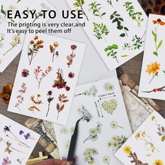 Flower Sticker Book, 40 Sheets 470pcs Floral Botanical Themed Journaling Supp…