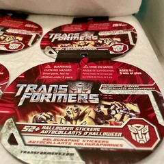 HASBRO TRANSFORMERS HALLOWEEN HOLOGRAPHIC STICKERS OVER 200 STICKERS 2010 NEW