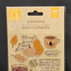 Fall Autumn Themed Puffy Stickers CRAFTER’S SQUARE 14 Pieces New