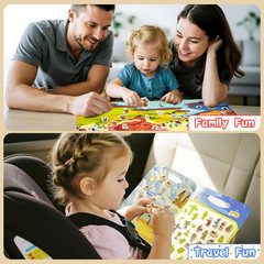 Reusable Sticker Books for Toddlers 1-3, Puffy Stickers for Ages 2-4 (3 Set)