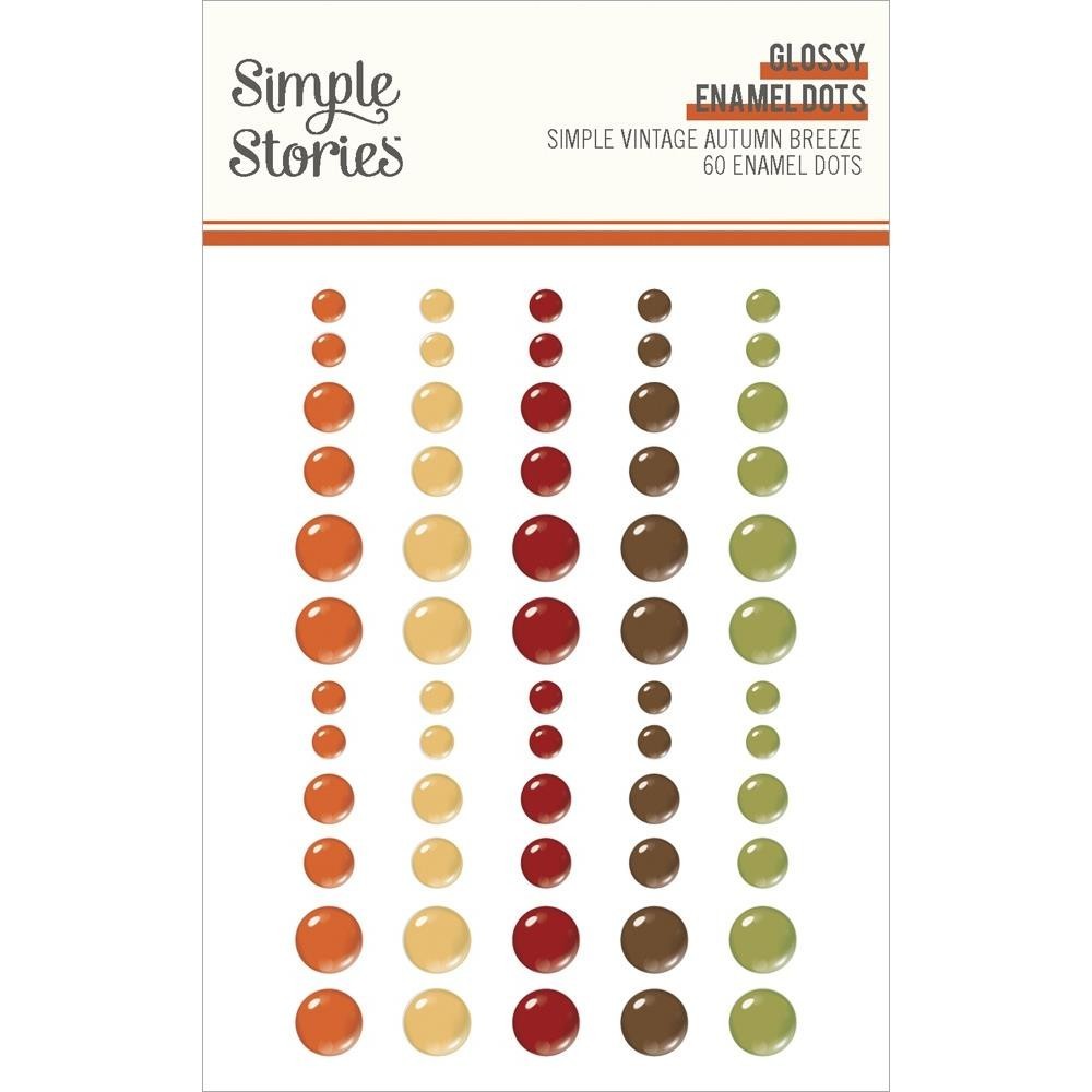 Crafts Glossy Dots SS Sticky Back Vintage Autumn Breeze Brown Orange Green