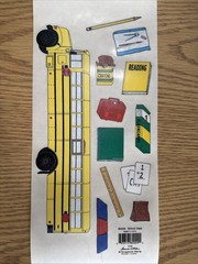 Vintage School Days sticker roll. Scrapbook Mania. Rare! School Bus Crayons Book