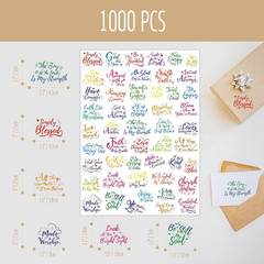 1000 PCS Bible Verse Stickers, Clear Inspirational Pray Stickers Encouraging Scr