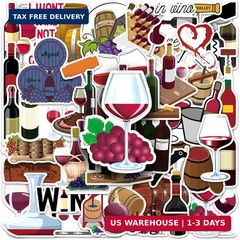 50 Pcs Wine Stickers, Exquisite Drink Decorative Stickers, Easy to Tear & Stick
