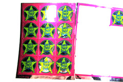 Vintage CTP Rootin Tootin Reader Shiny Foil Sheriff Star Stickers 1 Full Sheet +