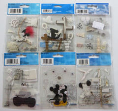 Lot of 6 Disney Scrapbook Sticker Sets – Mickey Mouse Theme Park Dimensional