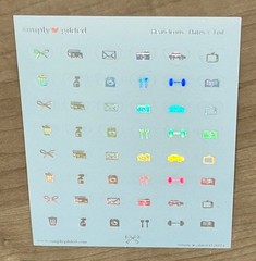 NEW Simply Gilded Heart Icons – Dates Blue Sticker Sheet SG 2021 Stickers