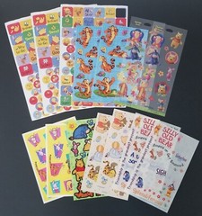 Vintage «Winnie the Pooh and Friends» Variety Lot of 14 Sticker Sheets – Used