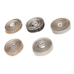 5pcs Self Adhesive Rhinestone Strips 5 Yards Total 1cm Width Cuttable DIY Rhines