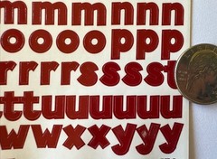 DEEP RED 7/16” CHUNKY ALPHABET Stickers(2 sheets)Making Memories •Letter•Numbers