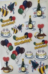 CELEBRATION Rub-On(6”x 9”)Happy Birthday•Wedding•Balloon•Champagne •Party•Cake•