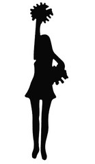 8 CHEERLEADERS CHEERING «GOOOO TEAM!» SILHOUETTE DIE CUT/ CUTS
