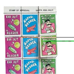 VTG 1980s Lick & Stick Stamps Encouragement Math Reading Retro Mod Lot Of 11