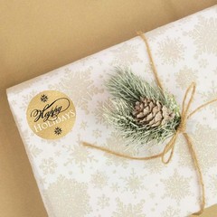 Elegant Faux Gold and Black Happy Holiday Stickers / 500 Faux Foil Christmas …
