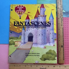 Vintage 80s Stuck On Stickers Kit 2 Scholastic Fantascenes Album Book 1983 Used