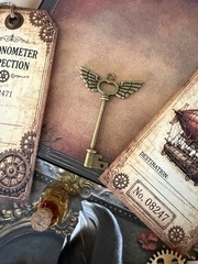 100+ Pc Steampunk Junk Journal Kit Ephemera Bundle Airship Gears Tags Vintage