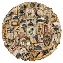 50PCS Vintage Labels Vintage Items Minimalist Style Stickers DIY Phone Cases Lap