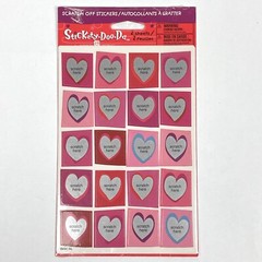 NEW Stickety Doo Da SCRATCH OFF HEARTS American Greetings Stickers 2 Sheets