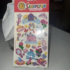 VTG 2002 Sandylion Stickers Unicorn Rainbow Castle Fantasy