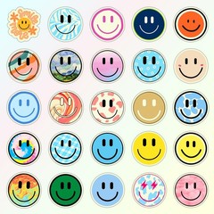 50PCS Smile Glow in The Dark Stickers