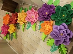 7 Handmade TROPICAL style ONLY paper flowers by ELLE..ALL LARGE FLOWERS SPECIAL