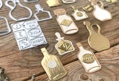 Mini Bottles & Labels Die Cut Potions Card Making Cutting Dies Halloween Bottle