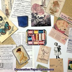 Vintage & Decorative Junk Journal Making Kit – 25pc Ephemera, Tags & Paper Pack