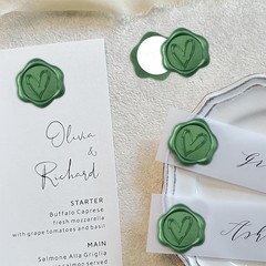 50Pcs Heart Wax Seal stickers Pine Green Self Adhesive Envelope Seal Stickers