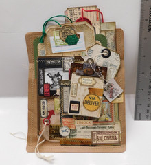 Junk Journal Add-Ons Handmade Tags Card Envelope File Clipboard Ephemera Set 4