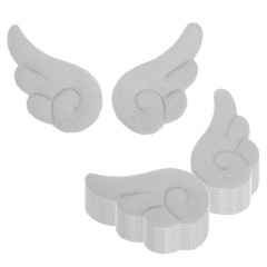 Plush Angel Wings for Craft, 30Pairs Mini Angel Wings (Gray, 3″x1.6″)
