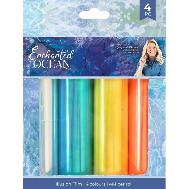 CRAFTERS COMPANION – ENCHANTED OCEAN – ILLUSION FILM – 4 COLORS – 2 PKGS