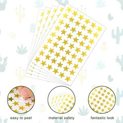 SAVITA 2160pcs/ 40 Sheets Star Reward Stickers, 1.3cm/0.5 Inch Mini Star Stic…