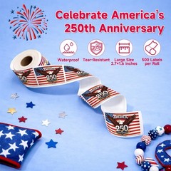 500 PCS Waterproof American Flag Stickers – 250th Independence Anniversary Decal