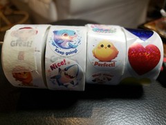Lot Of 4 Sticker Rolls Amount On Each Roll Is Unknown