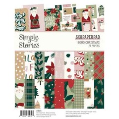 SIMPLE STORIES – 2 PADS OF 6 X 8 PAPER – BOHO CHRISTMAS