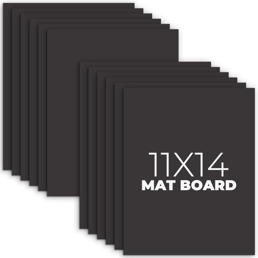Uncut Mat Boards AcidFree Picture Backing Frames Photos Black 11×14 Inch 12
