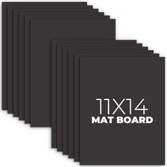 Uncut Mat Boards AcidFree Picture Backing Frames Photos Black 11×14 Inch 12