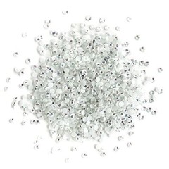 Buttons Galore White AB Flat Back Gems, Faceted Round Rhinestones in 3 Sizes