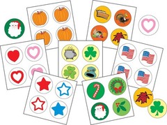 SHAPES ETC. Holiday Incentive Sticker Set 7 Sheets/288 Stickers Per Sheet Cla…