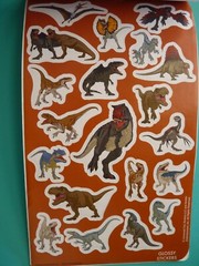 Jurassic World Dinosaur Sticker Book (4) Sheets Puffy, Glitter, Foil, Glossy